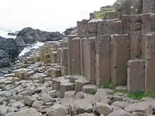 Columnar jointing in the basalt of the Giant's Causeway in Northern Ireland