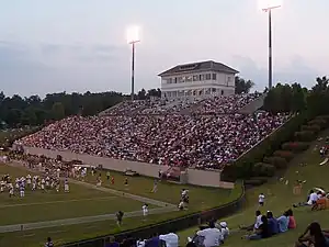 The home side of Gibbs Stadium.