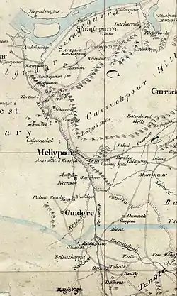 Gidhaur (Guidore) and its surrounding area in the early 19th century