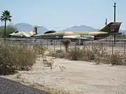 Retired Arizona National Guard Aircraft in the main entrance of the Gila Bend Municipal Airport