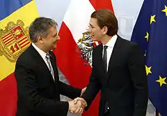 Image 11Foreign Minister of Andorra Gilbert Saboya meeting Austrian foreign minister Sebastian Kurz at the Committee of Ministers of the Council of Europe in 2014 (from Andorra)