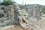 Different view of the ruins of the Burfind Hotel in Gillett.