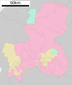 Location of Ginan in Gifu Prefecture