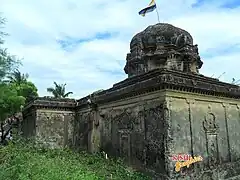 Flag atop the Gingee Jain temple, Gingee, Villupuram district, Tamil Nadu, India