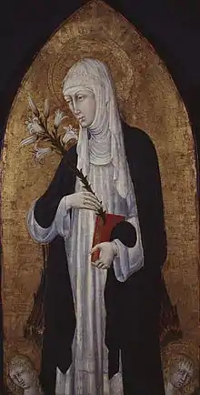 Giovanni di Paolo, St. Catherine of Siena, c. 1475, tempera and gold on panel.  Fogg Art Museum, Cambridge, England.