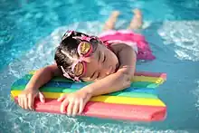 Chinese girl in a swimming pool