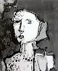 Gjelosh Gjokaj, Portrait Excerpt from Chronicle red, 2000, acrylic on paper, 50 × 70 cm