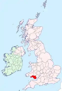 Glamorgan shown within the United Kingdom