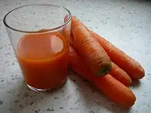 Carrot juice with carrots