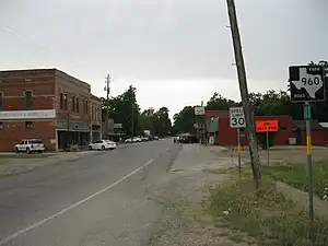 Old business district in Glen Flora on FM 960