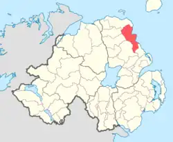 Location of Glenarm Lower, County Antrim, Northern Ireland.