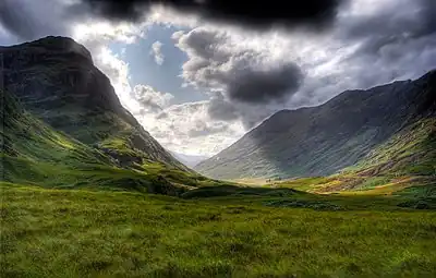 Image 15Glen Coe ((Scottish Gaelic: Gleann Comhann) is a glen in the Highlands. It lies in the southern part of the Lochaber committee area of Highland Council, and was formerly part of the county of Argyll.Photo Credit: Gil.cavalcanti