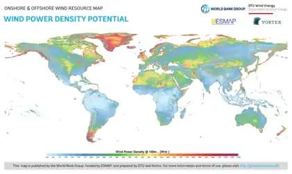 Image 5Global map of wind power density potential (from Wind power)