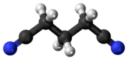 Ball-and-stick model of the glutaronitrile molecule