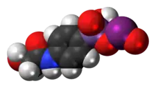 Space-filling model of the glycobiarsol molecule