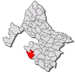 Location in Mehedinți County