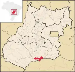 Location in the state of Goiás.