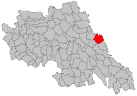 Location in Iași County