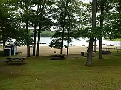 Beach front of Gold Key Lake, Pennsylvania near lodge