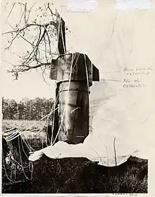 Thermonuclear bomb resting in a field in Faro