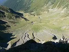 View towards a glacial valley