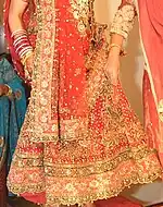 Bridal lehenga with Gota Embroidery