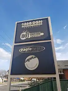 Capital Radio Network signage in Goulburn