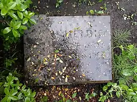 The grave of Karl Helbig at the Friedhof Bernadottestraße cemetery in Hamburg