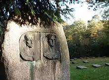 Monument for Albin Köbis and Max Reichpietsch, military cemetery Wahner Heide near  Cologne