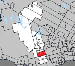 Location within La Vallée-de-la-Gatineau RCM