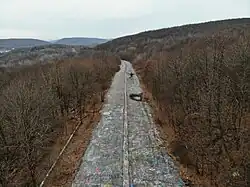 Drone photo of the Graffiti Highway near Centralia, Pennsylvania