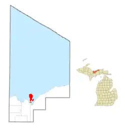 Location within Alger County