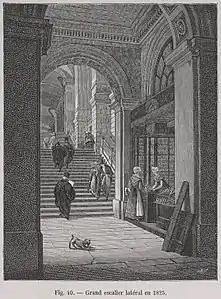 Grand lateral stairway in 1825