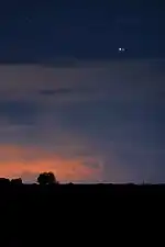 Photograph depicting the great conjunction, taken from Syracuse, Italy.