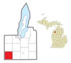 Location within Grand Traverse County