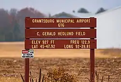 C Gerald Hedlund field at Grantsburg Municipal Airport (GTG)