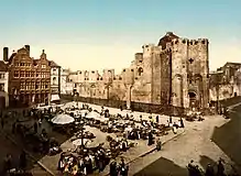 Photochrom picture of the castle in the 1890s, probably during the restoration