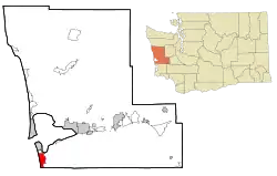 Location of Grayland, Washington
