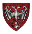 The Serbian eagle as seen in a modern stylized Nemanjić dynasty coat of arms.