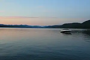 The lake at sunset