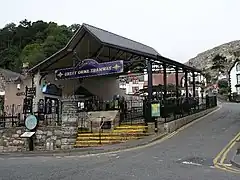 Victoria station at the foot of the line