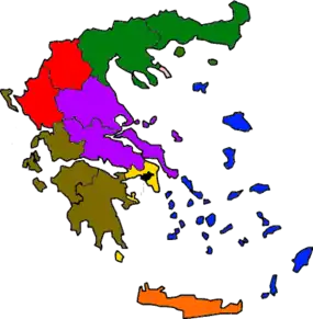 Kallikratis administrative divisions as of 2010