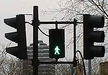 Pelican Crossing "green man" signal, United Kingdom