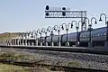 Amtrak train arriving in Greensboro