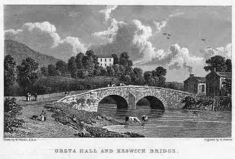 Image 4Greta Hall, Keswick – home of Samuel Taylor Coleridge, 1800–1804; home to Robert Southey, 1803–1843 (from History of Cumbria)