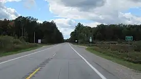 Entering Grim Township westbound along M-61