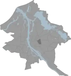 Location of Grīziņkalns in Riga