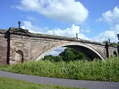 The Grosvenor Bridge, viewed from the Roodee