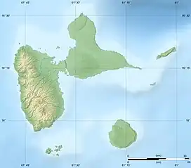 Map showing the location of Guadeloupe National Park