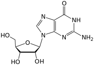 Skeletal formula of guanosine